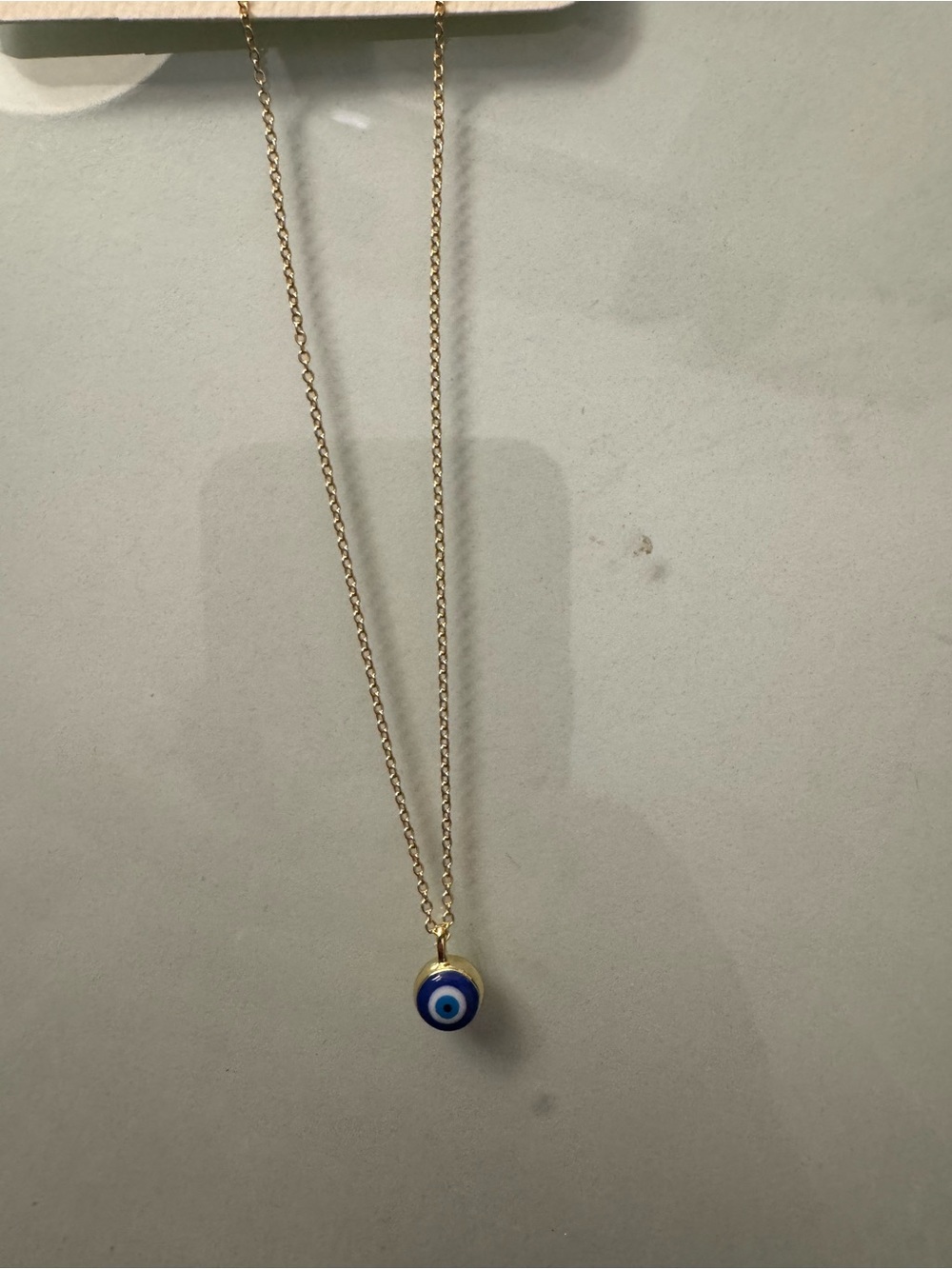 Gold Chain Necklace with Blue Evil Eye Pendant